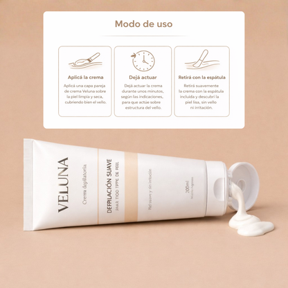 Crema Depilatoria Facial Veluna - 200ml